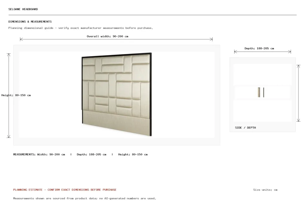Seloane Headboard Dimension