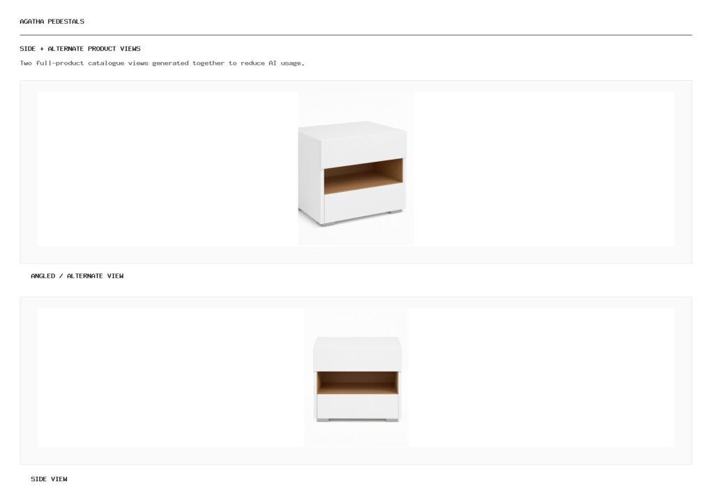 Agatha Pedestals angled alternate and side product views