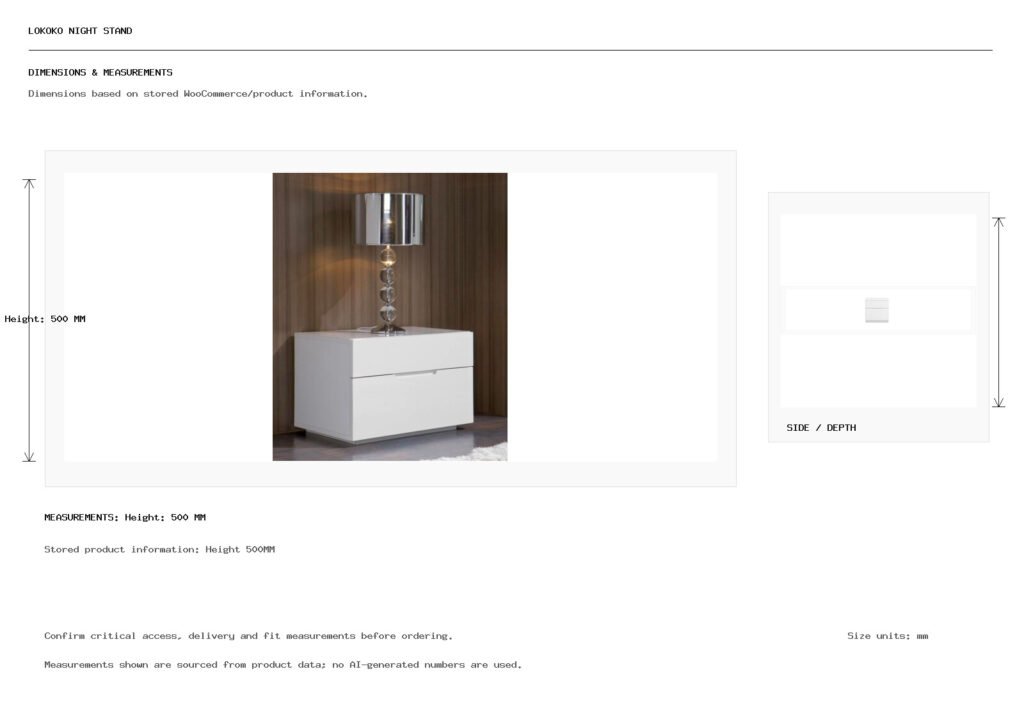 Lokoko Night Stand Dimension