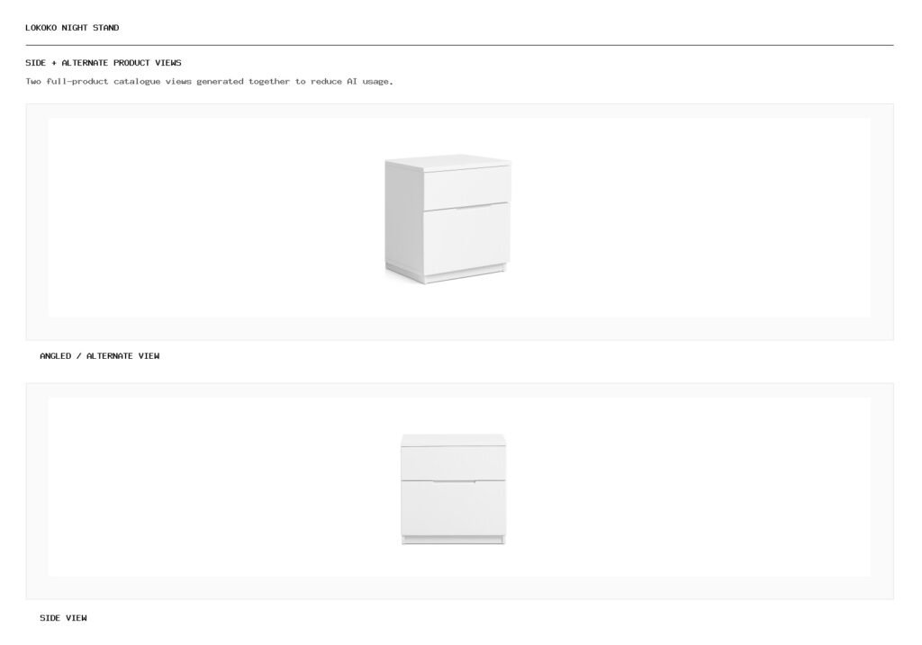 Lokoko Night Stand angled alternate and side product views