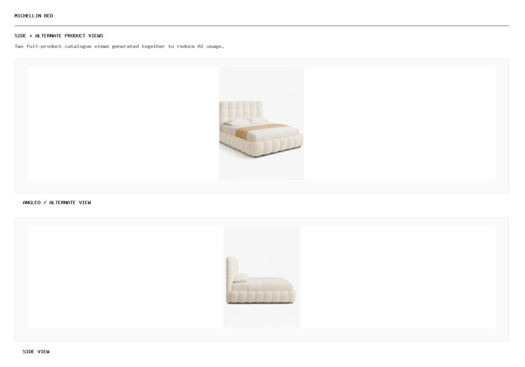 Michellin Bed angled alternate and side product views
