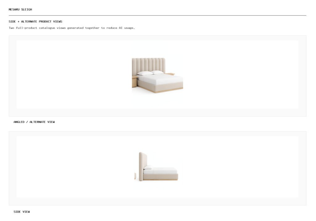 Mesaru Sleigh angled alternate and side product views