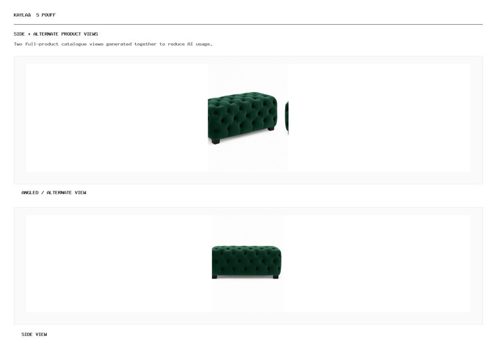 Kayla’s Pouff angled alternate and side product views