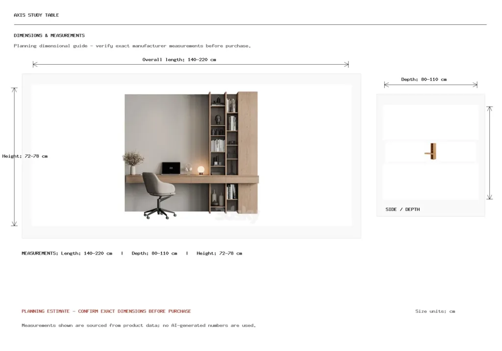 AXIS Study Table Dimension