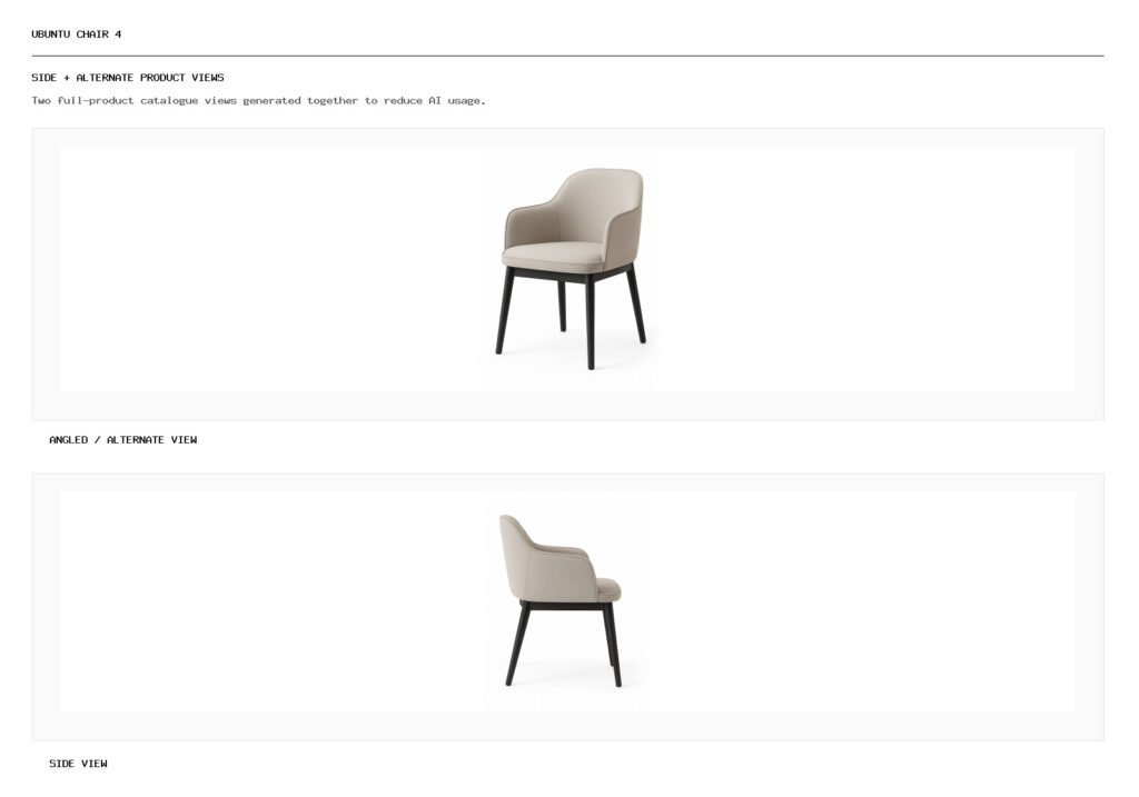 Ubuntu Chair 4 angled alternate and side product views