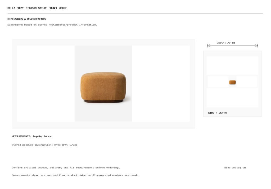 Bella Curve Ottoman Nature Funnel Ochre Dimension