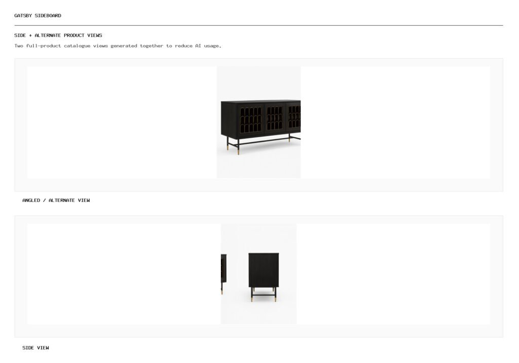 Gatsby Sideboard angled alternate and side product views
