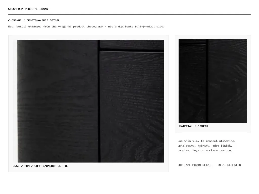 Stockholm Pedestal Ebony Closeup
