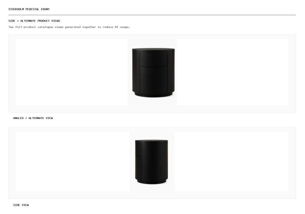 Stockholm Pedestal Ebony angled alternate and side product views