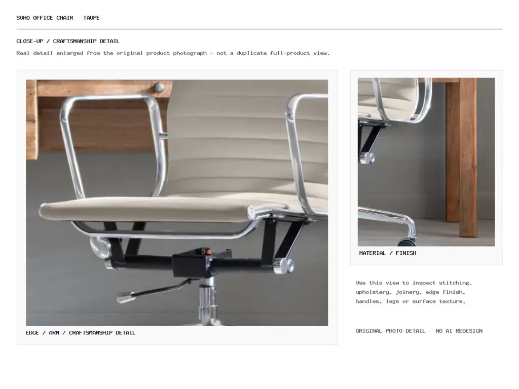 Soho Office Chair - Taupe Closeup