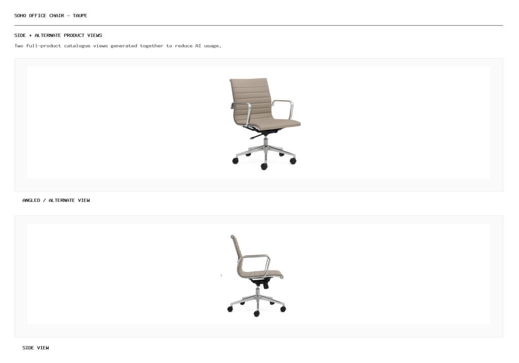 Soho Office Chair - Taupe angled alternate and side product views