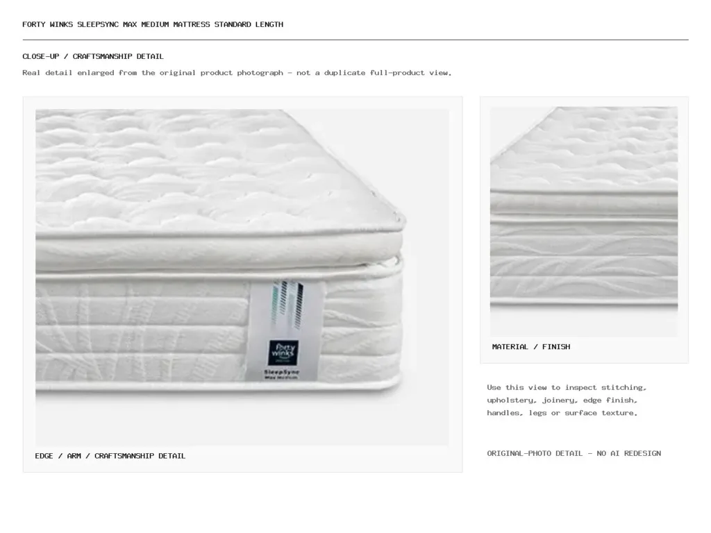 Forty Winks SleepSync Max Medium Mattress Standard Length Closeup