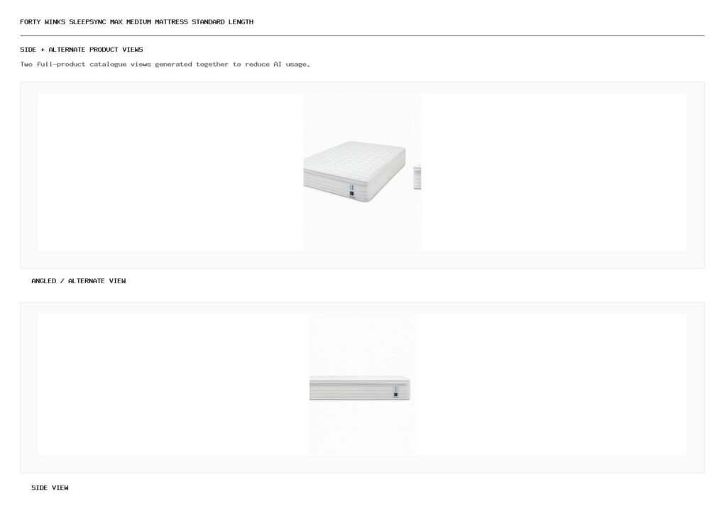 Forty Winks SleepSync Max Medium Mattress Standard Length angled alternate and side product views