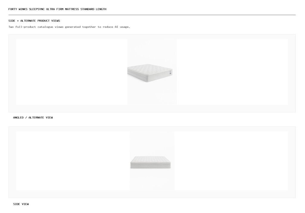 Forty Winks SleepSync Ultra Firm Mattress Standard Length angled alternate and side product views