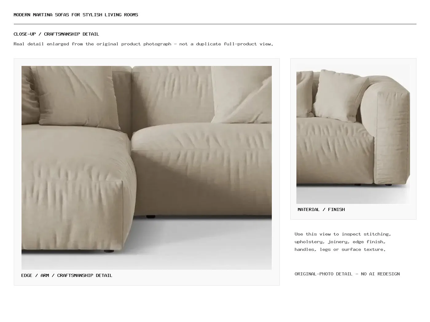 Modern Martina Sofas for Stylish Living Rooms Closeup
