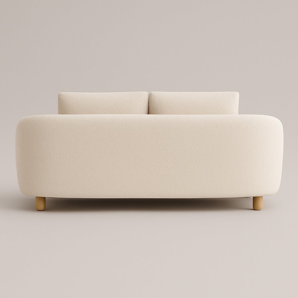 Boucle Open Arms Sofa Rear