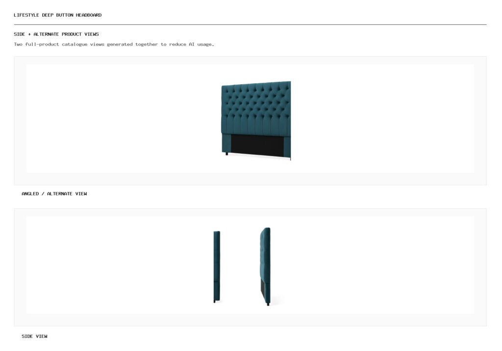 Lifestyle Deep Button Headboard angled alternate and side product views