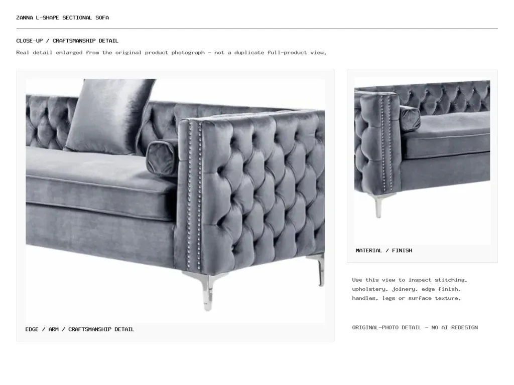 Zanna L-Shape Sectional Sofa Closeup