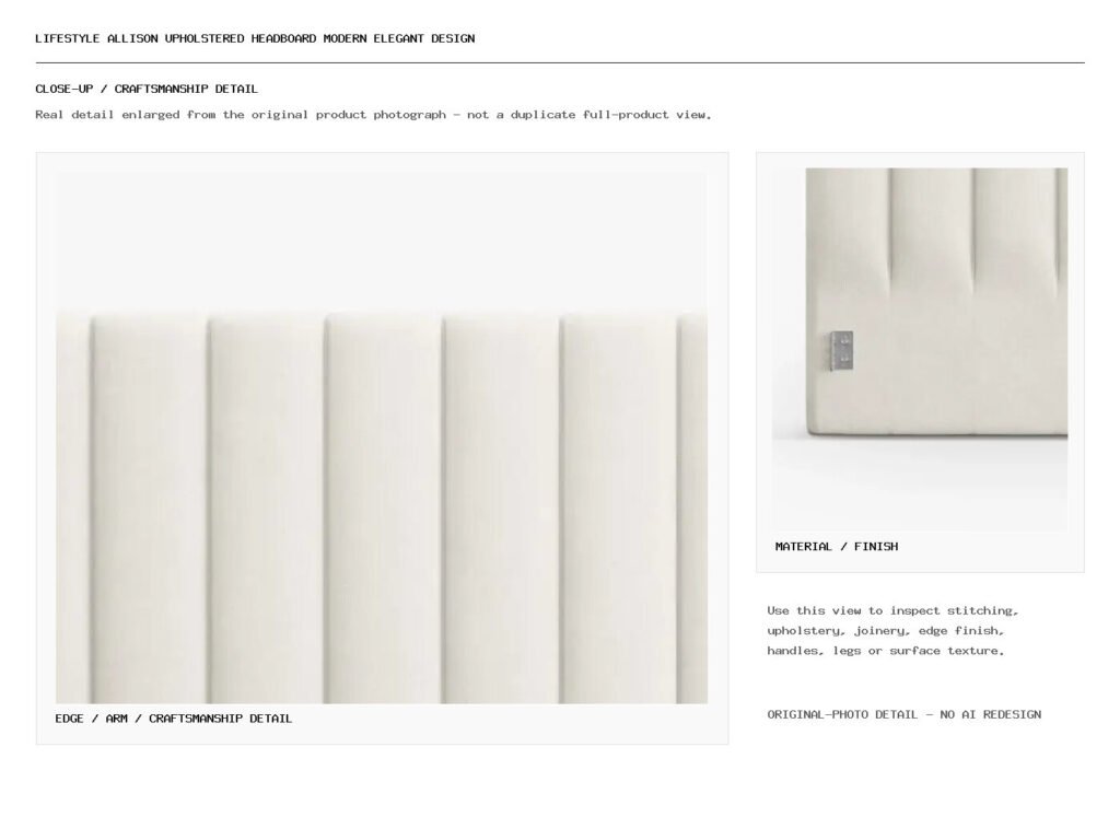 Lifestyle Allison Upholstered Headboard Modern Elegant Design Closeup