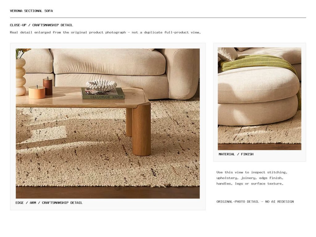 Verona Sectional Sofa Closeup
