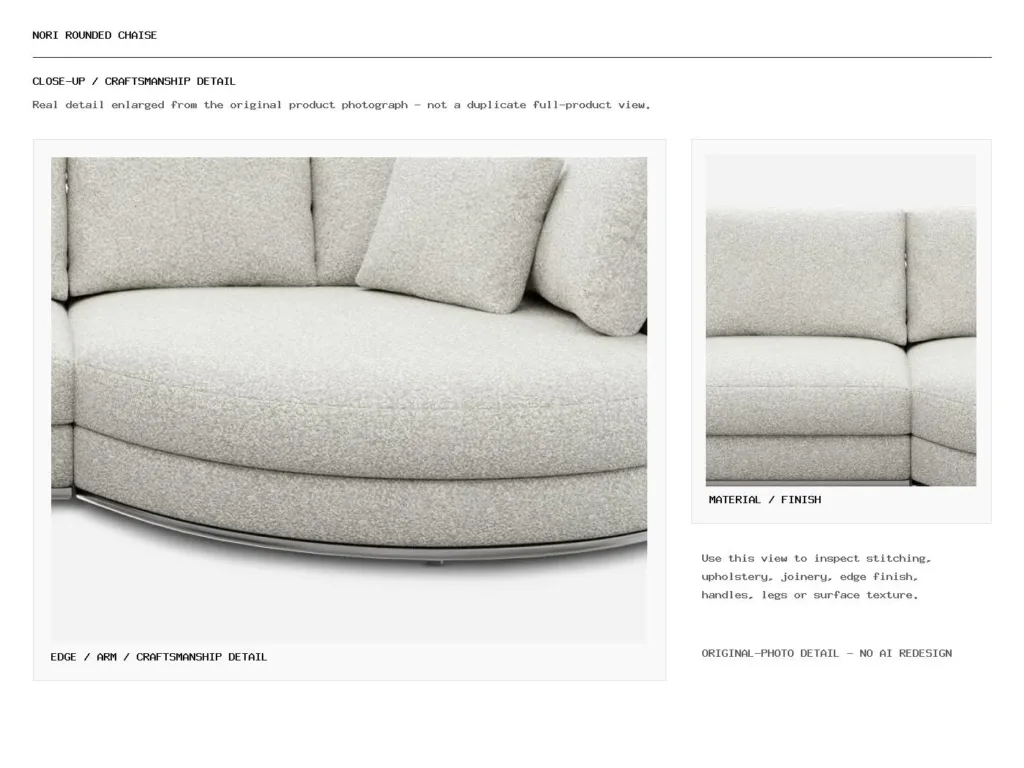 Nori Rounded Chaise Closeup