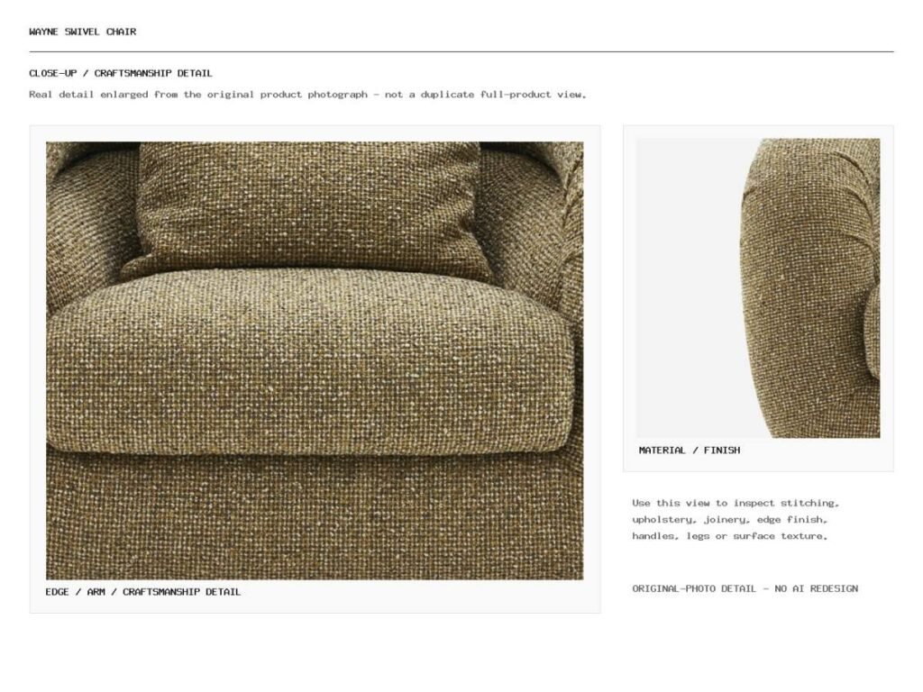 Wayne Swivel chair Closeup