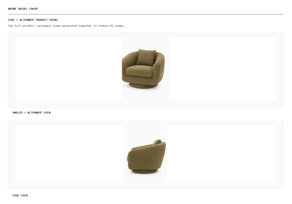 Wayne Swivel chair angled alternate and side product views