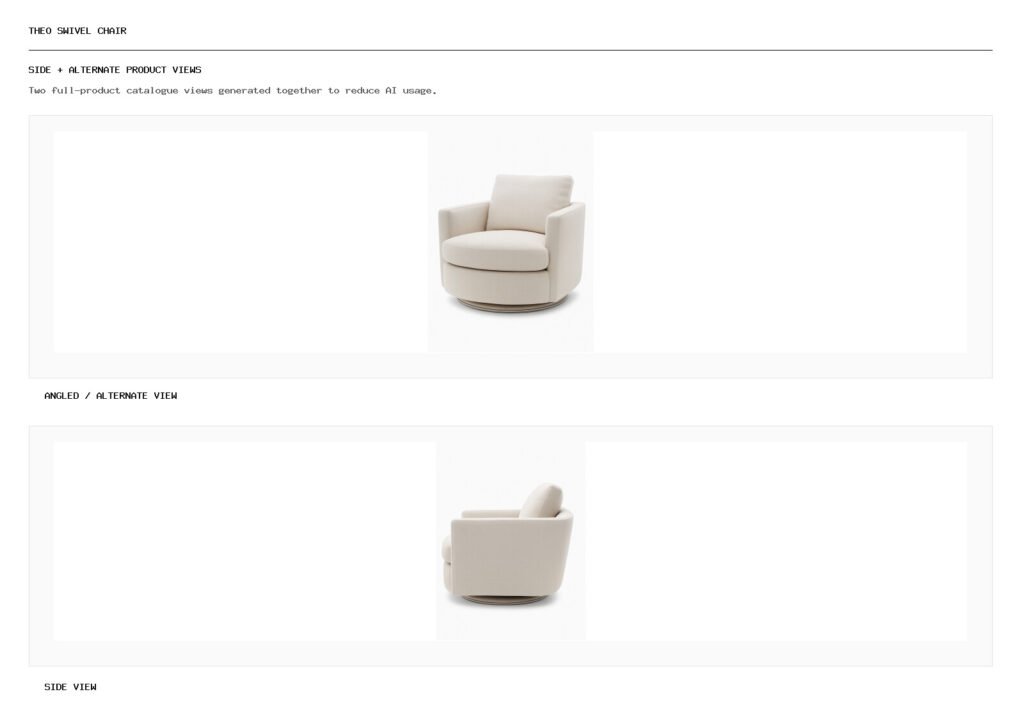 Theo Swivel Chair angled alternate and side product views