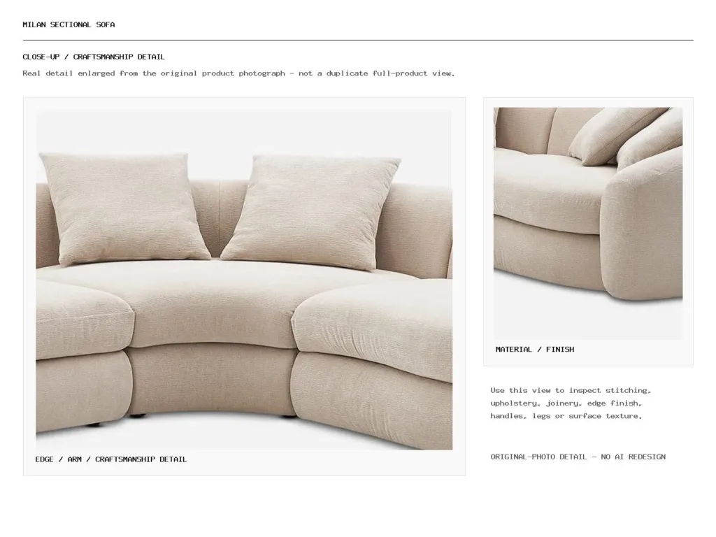 Milan Sectional Sofa Closeup