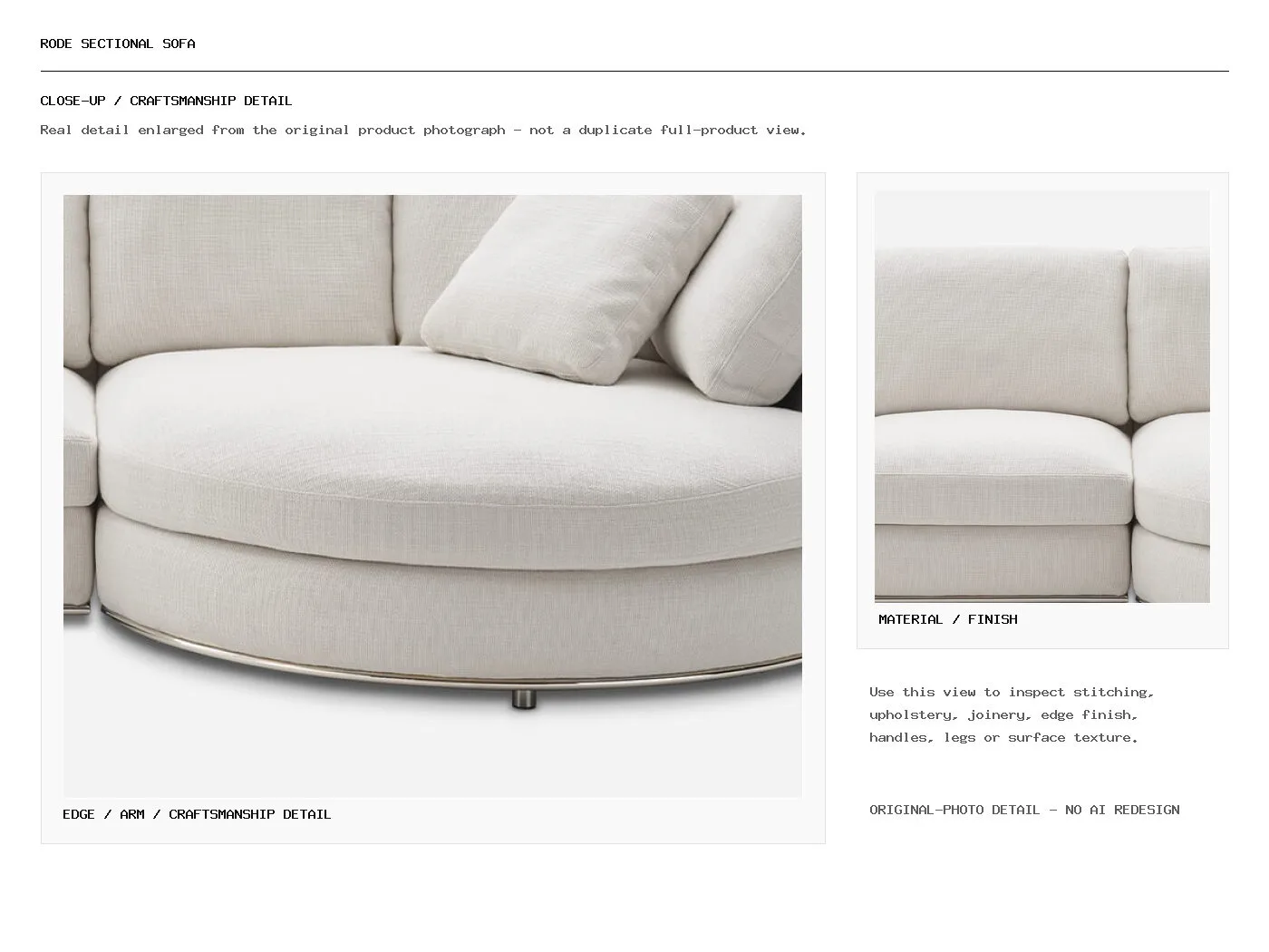 Rode Sectional Sofa Closeup
