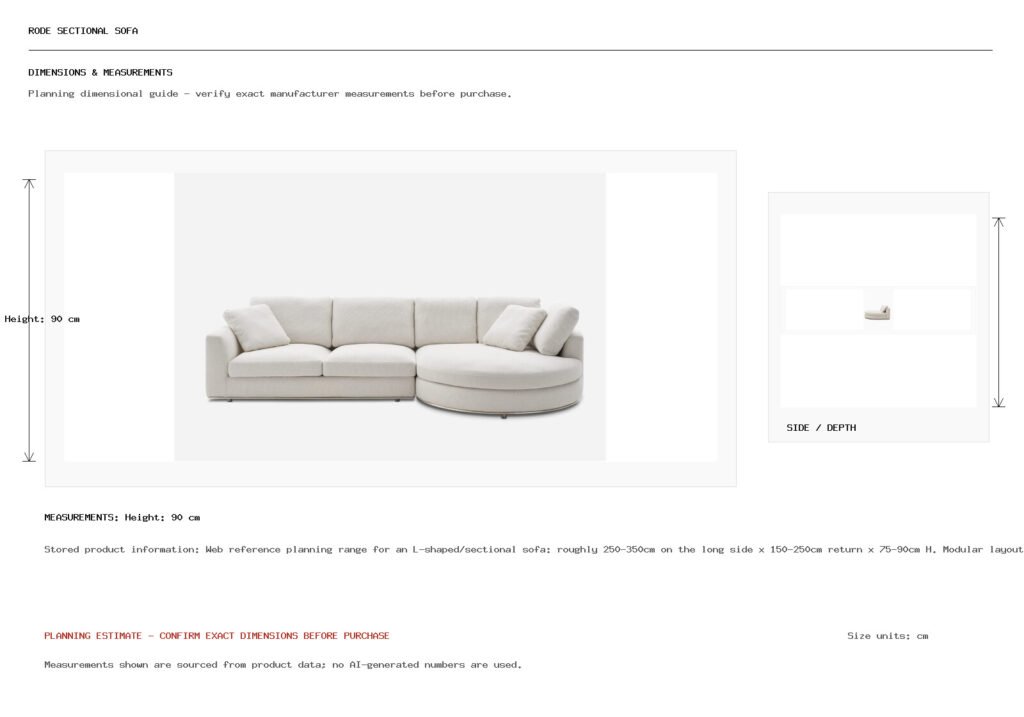 Rode Sectional Sofa Dimension