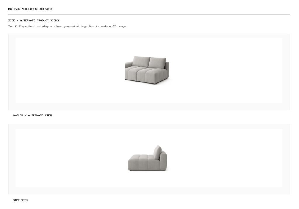 Madison Modular Cloud Sofa angled alternate and side product views