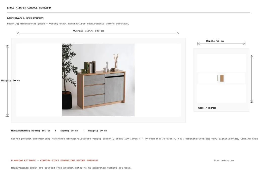 Lance Kitchen Console Cupboard Dimension