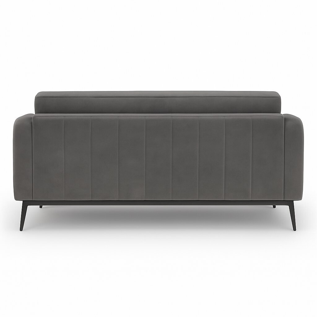 Lifestyle Cozy Sofa Grey Velvet 3 Seater Tuxedo Sofa Rear