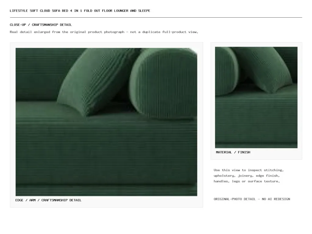 Lifestyle Soft Cloud Sofa Bed 4 In 1 Fold Out Floor Lounger And Sleeper Sofa Closeup