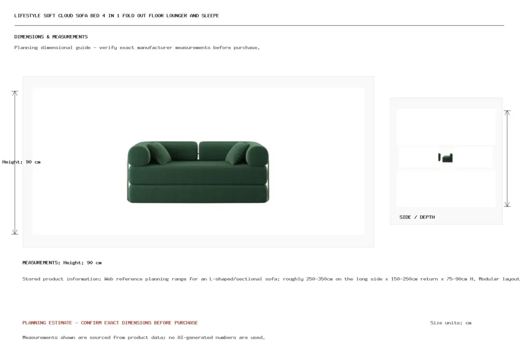 Lifestyle Soft Cloud Sofa Bed 4 In 1 Fold Out Floor Lounger And Sleeper Sofa Dimension