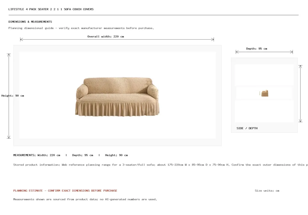 Lifestyle 4 Pack Seater 2 2 1 1 Sofa Couch Covers Dimension