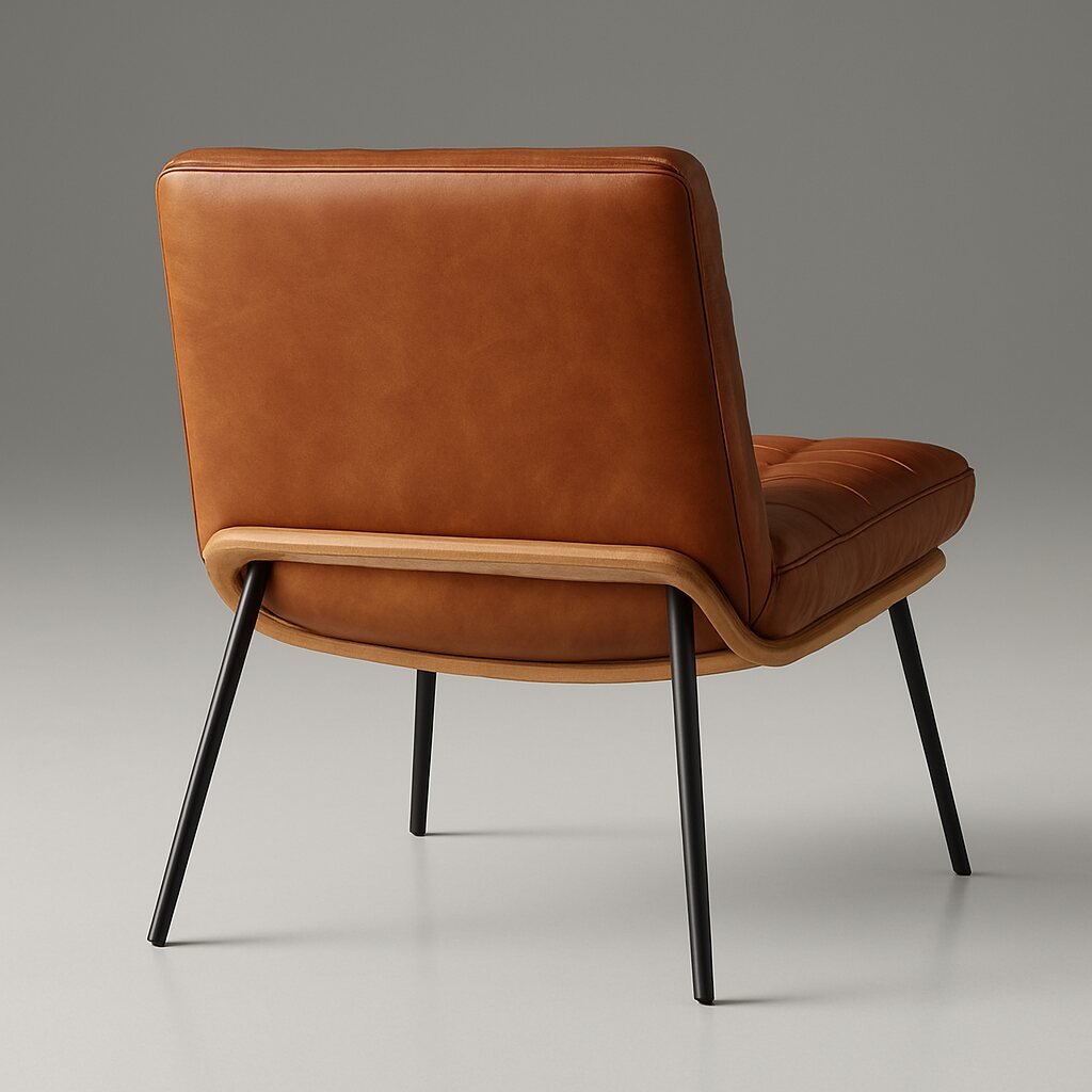 Fidel Leather Lounge Chair - Tan Rear
