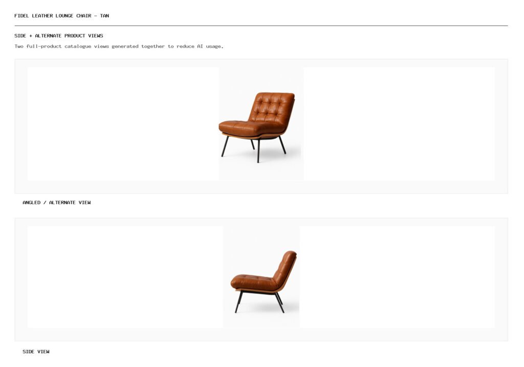 Fidel Leather Lounge Chair - Tan angled alternate and side product views