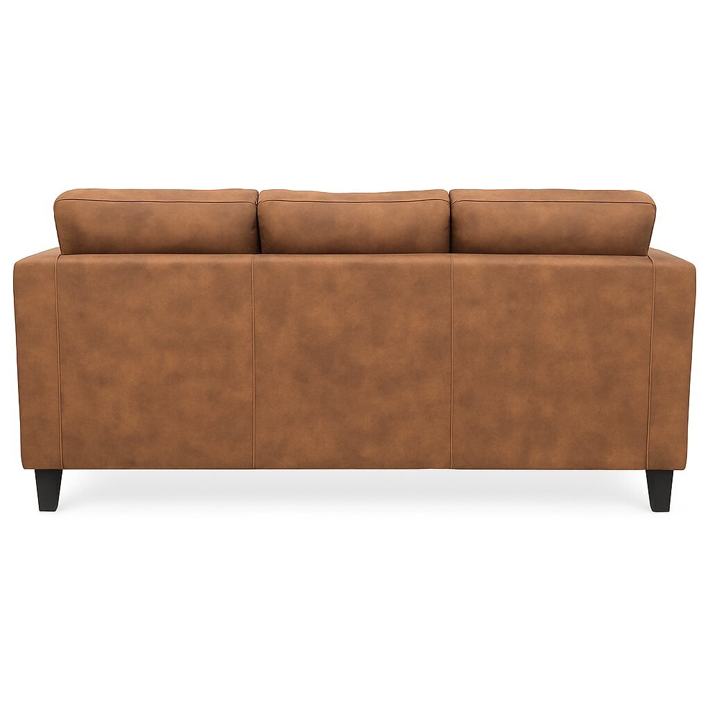 The Mediterranean 3 Seater Brown Tuxedo Sofa Col Rear