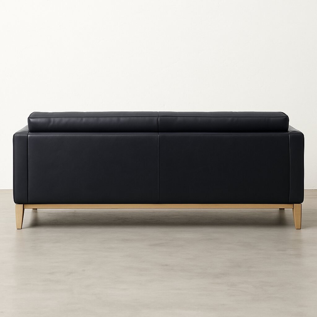 Barkly 3-Seater Leather Couch Rear