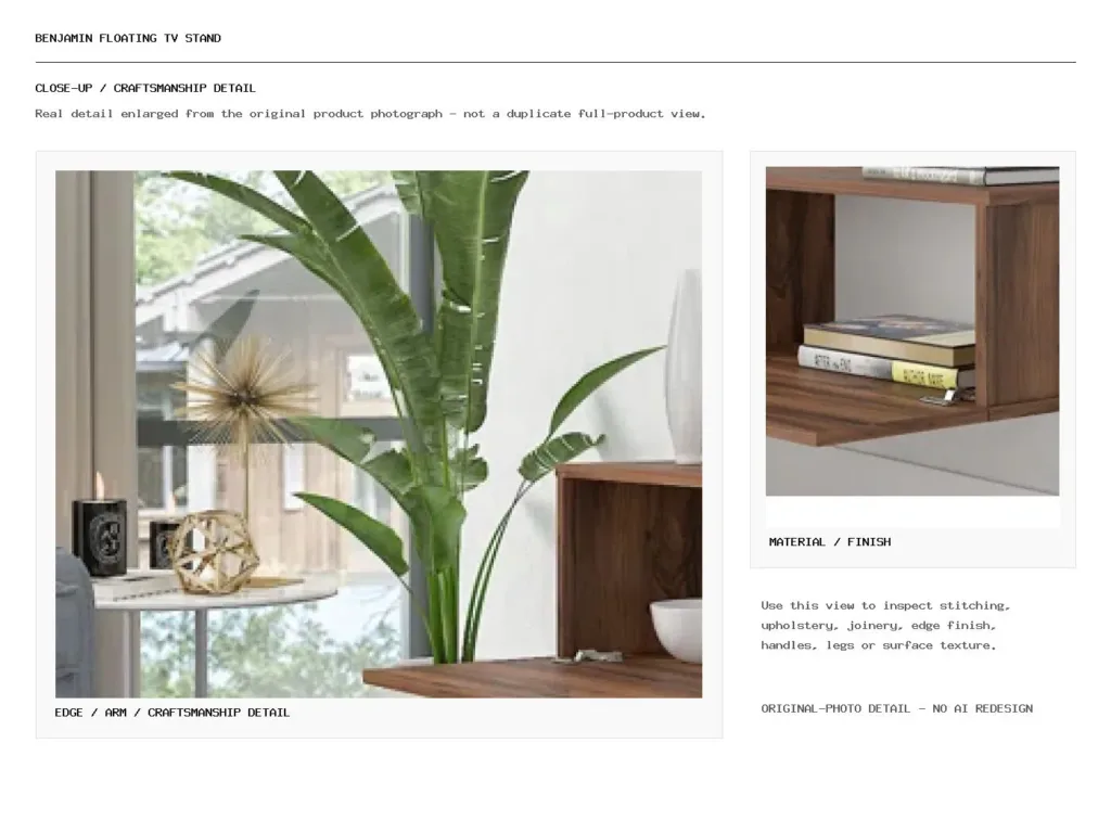 Benjamin Floating TV Stand Closeup