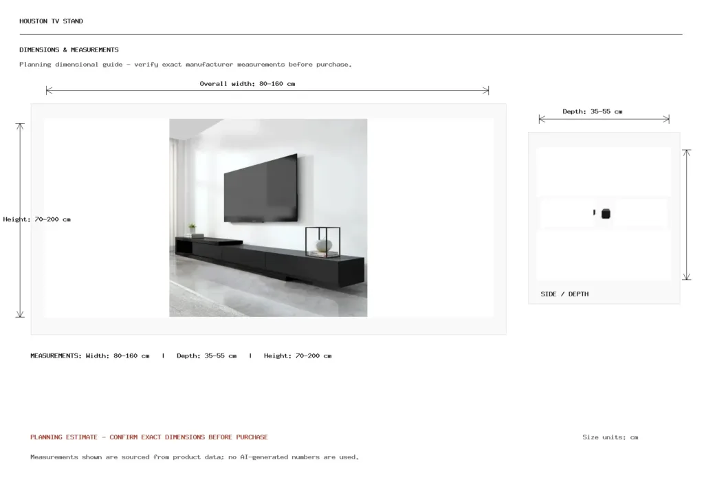 Houston TV Stand Dimension