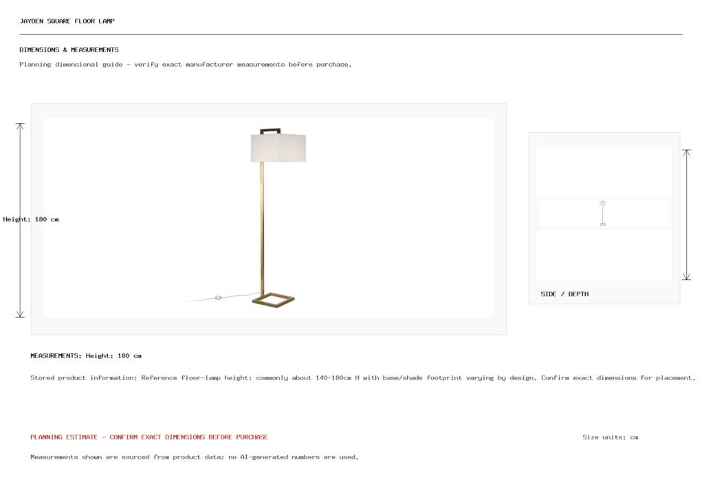Jayden Square Floor Lamp Dimension
