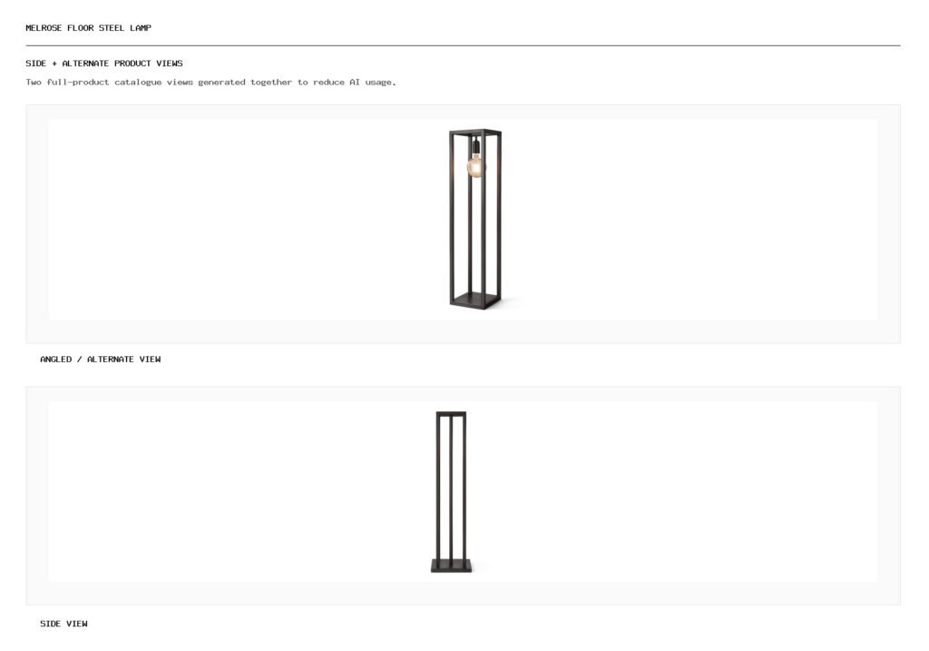 Melrose Floor Steel Lamp angled alternate and side product views