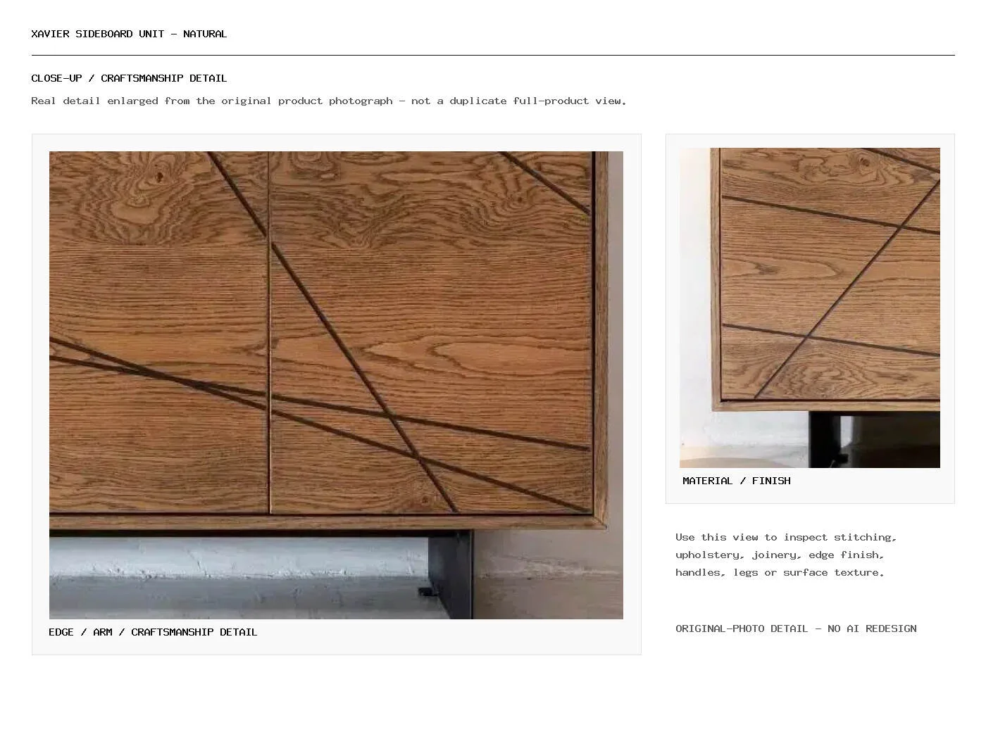 Xavier Sideboard Unit – Natural Closeup