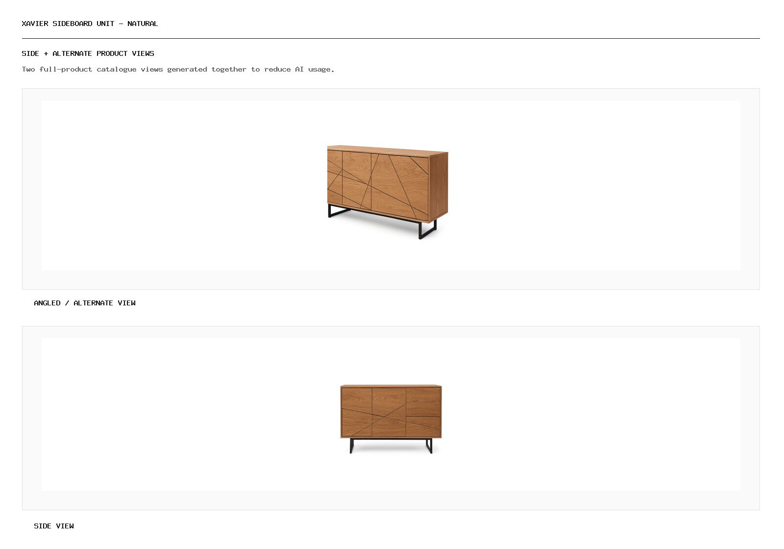 Xavier Sideboard Unit – Natural angled alternate and side product views