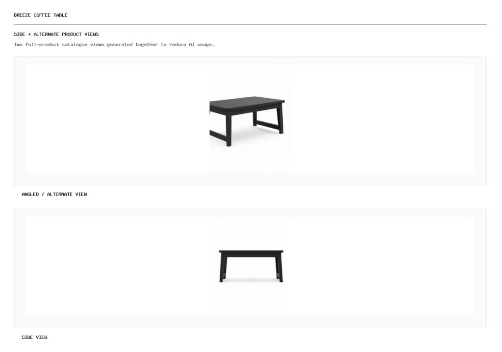 BREEZE Coffee Table angled alternate and side product views
