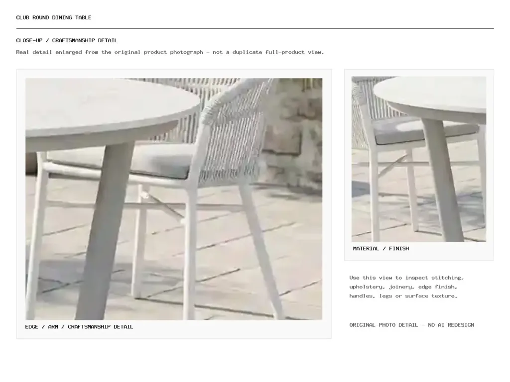 Club Round Dining Table Closeup