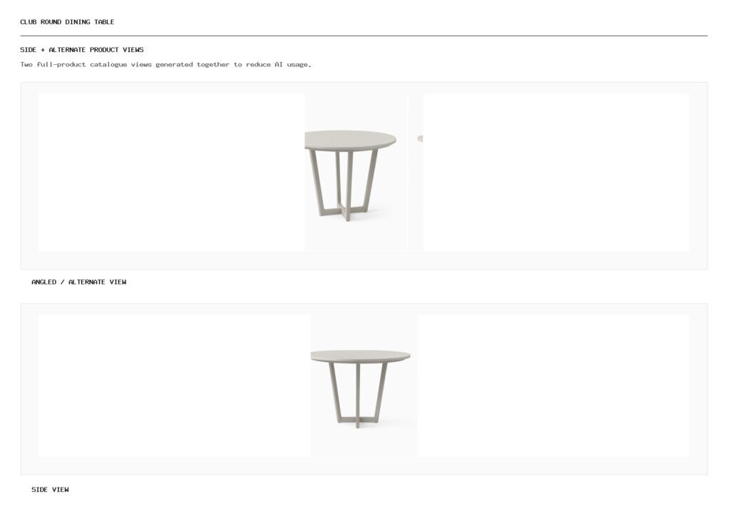 Club Round Dining Table angled alternate and side product views